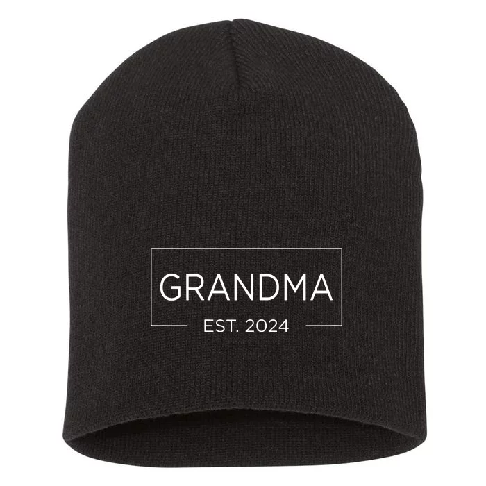 Grandma Est 2024 Pregnancy Announcement Mothers Day 2024 Short Acrylic Beanie