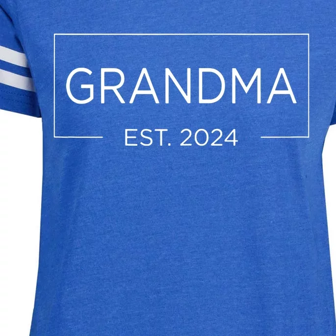 Grandma Est 2024 Pregnancy Announcement Mothers Day 2024 Enza Ladies Jersey Football T-Shirt