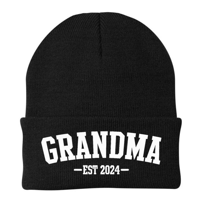 Grandma Est 2024 Promoted To Grandma 2024 For Grandmother Knit Cap Winter Beanie