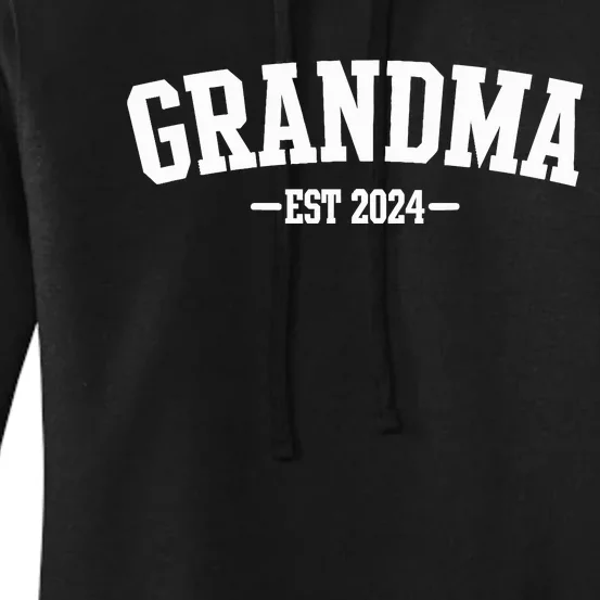 Grandma Est 2024 Promoted To Grandma 2024 For Grandmother Women's Pullover Hoodie