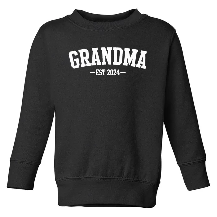 Grandma Est 2024 Promoted To Grandma 2024 For Grandmother Toddler Sweatshirt