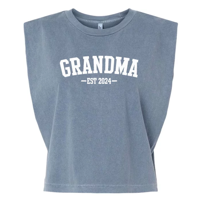 Grandma Est 2024 Promoted To Grandma 2024 For Grandmother Garment-Dyed Women's Muscle Tee