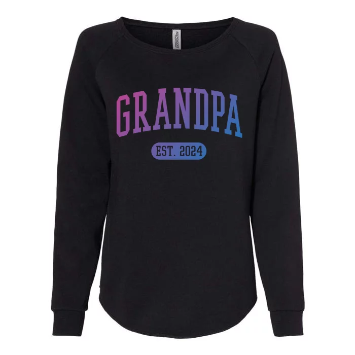 Grandpa Est 2024 Vintage Funny Gift Womens California Wash Sweatshirt