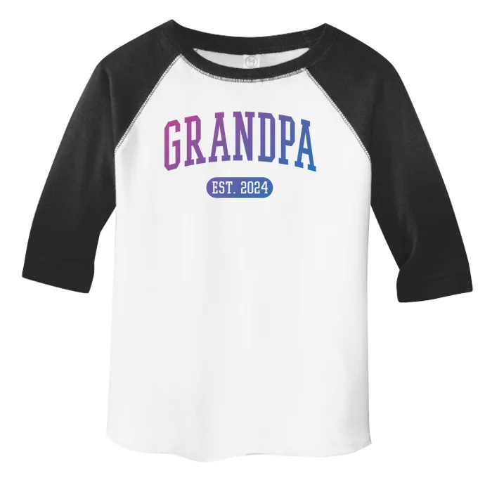 Grandpa Est 2024 Vintage Funny Gift Toddler Fine Jersey T-Shirt