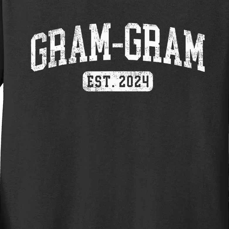 Gramgram Est 2024 Promoted To Gramgram Announcet Kids Long Sleeve Shirt