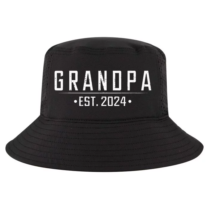 Grandpa Est 2024 Funny First Time Grandfather Promoted Cool Comfort Performance Bucket Hat