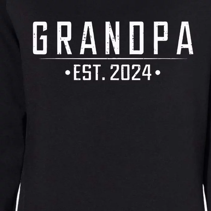 Grandpa Est 2024 Funny First Time Grandfather Promoted Womens California Wash Sweatshirt