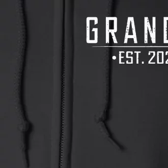 Grandpa Est 2024 Funny First Time Grandfather Promoted Full Zip Hoodie