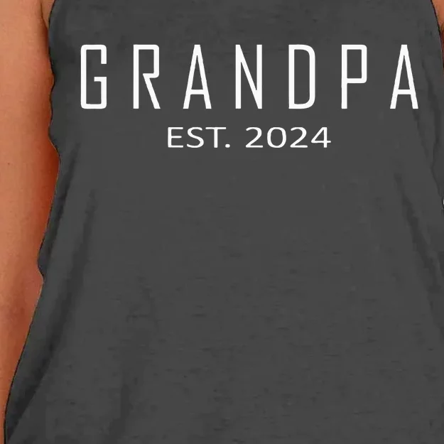 Grandpa Est 2024 Women's Knotted Racerback Tank