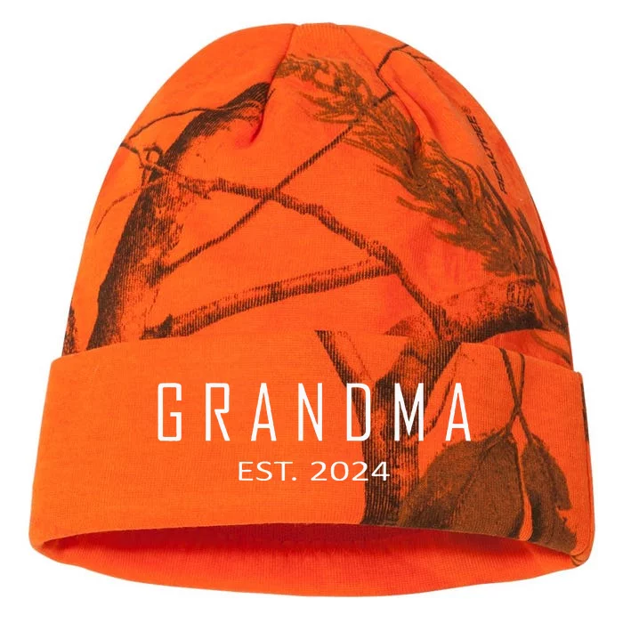 Grandma Est 2024 Funny First Time Grandmother Promoted Kati - 12in Camo Beanie