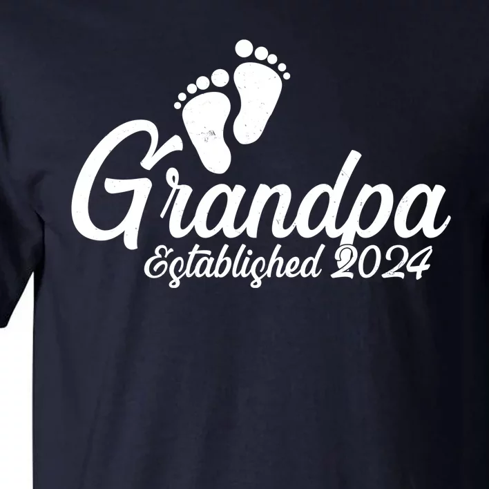 Grandpa Established 2024 Baby Footprints Tall T-Shirt