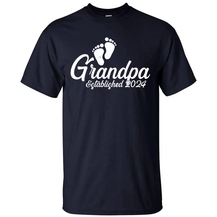 Grandpa Established 2024 Baby Footprints Tall T-Shirt