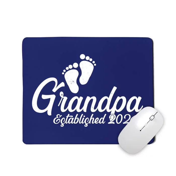 Grandpa Established 2024 Baby Footprints Mousepad