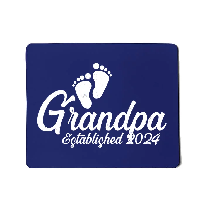 Grandpa Established 2024 Baby Footprints Mousepad