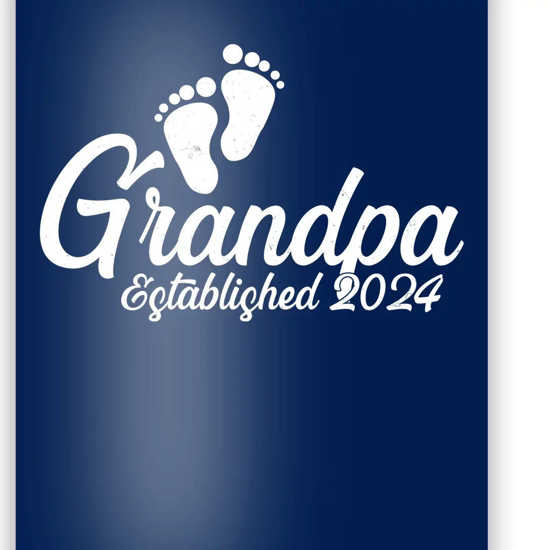 Grandpa Established 2024 Baby Footprints Poster