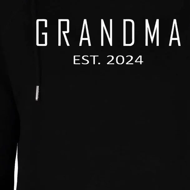 Grandma Est 2024 Funny First Time Grandmother Promoted Womens Funnel Neck Pullover Hood