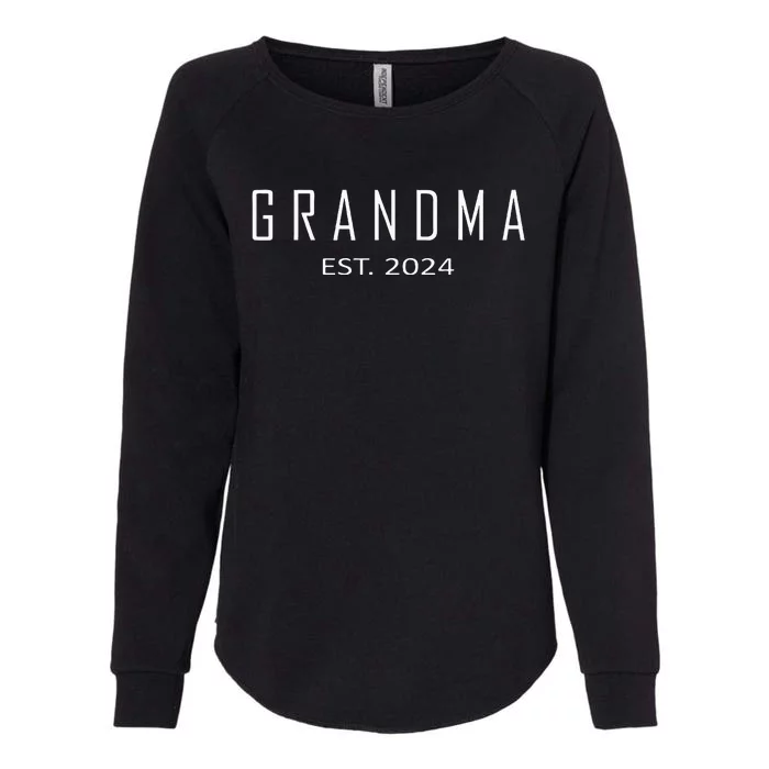 Grandma Est 2024 Funny First Time Grandmother Promoted Womens California Wash Sweatshirt