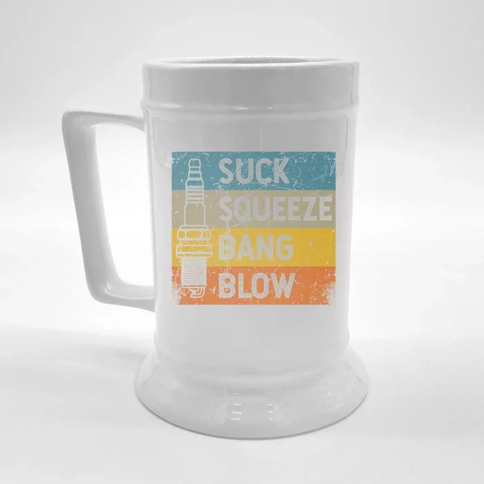 Gasoline Engine 4 Stroke Cycle Suck Squeeze Bang Blow Gift Front & Back Beer Stein