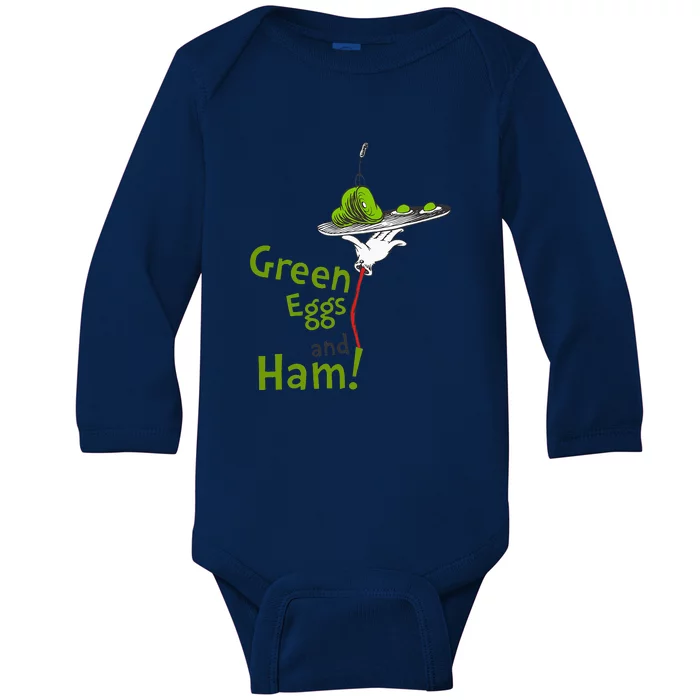 Green Eggs And Ham Title Baby Long Sleeve Bodysuit