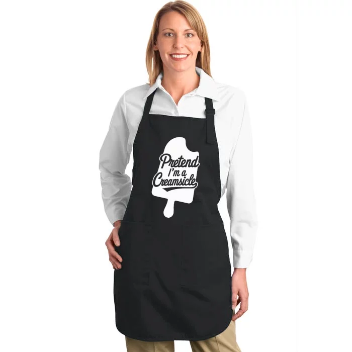 Group Easy Adult Halloween Costumes Pretend IM A Creamsicle Full-Length Apron With Pocket