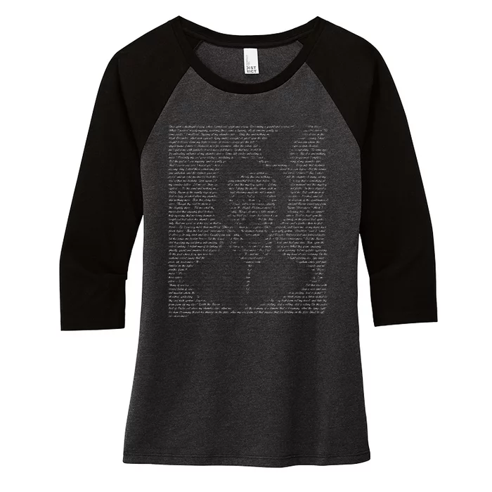 Gothic Edgar Allen Poe The Raven Women's Tri-Blend 3/4-Sleeve Raglan Shirt