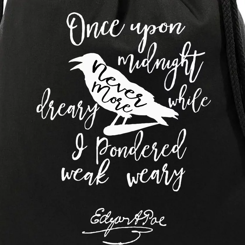 Gothic Edgar Allan Poe Drawstring Bag