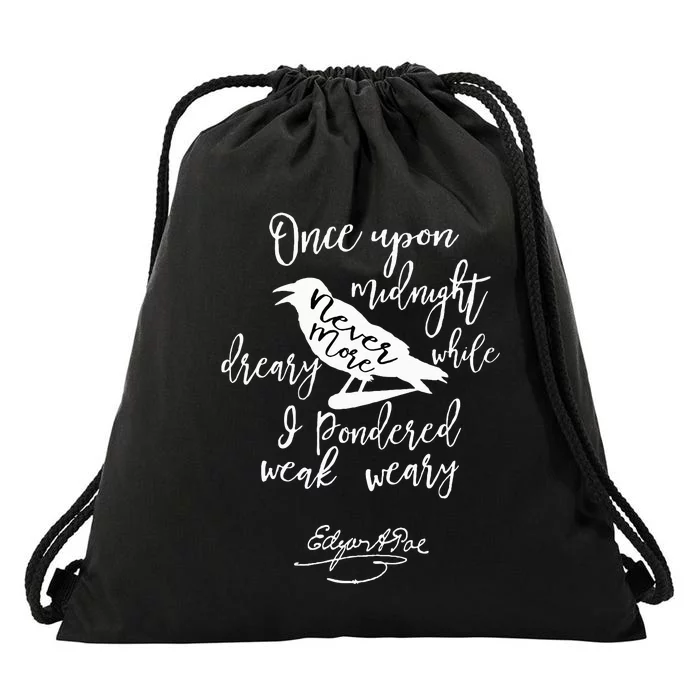 Gothic Edgar Allan Poe Drawstring Bag