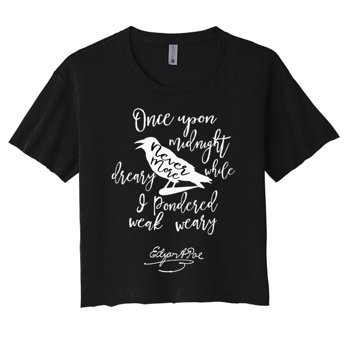 Gothic Edgar Allan Poe Women's Crop Top Tee