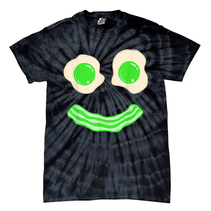 Green Eggs and Bacon Ham Smile Face Brunch Breakfast Costume Tie-Dye T-Shirt