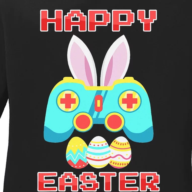 Gamer Easter Bunny Controller Easter Day Ladies Long Sleeve Shirt