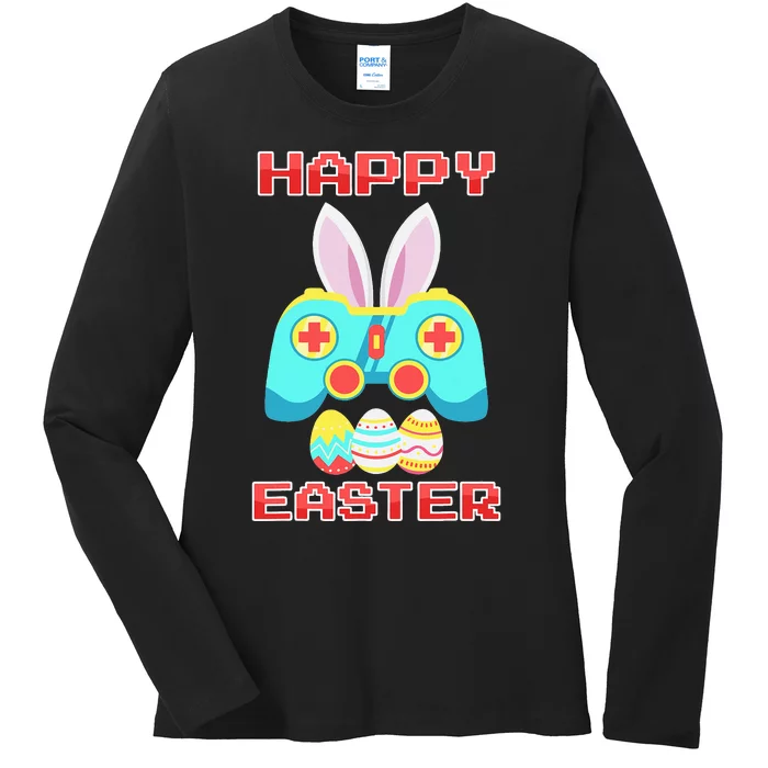 Gamer Easter Bunny Controller Easter Day Ladies Long Sleeve Shirt