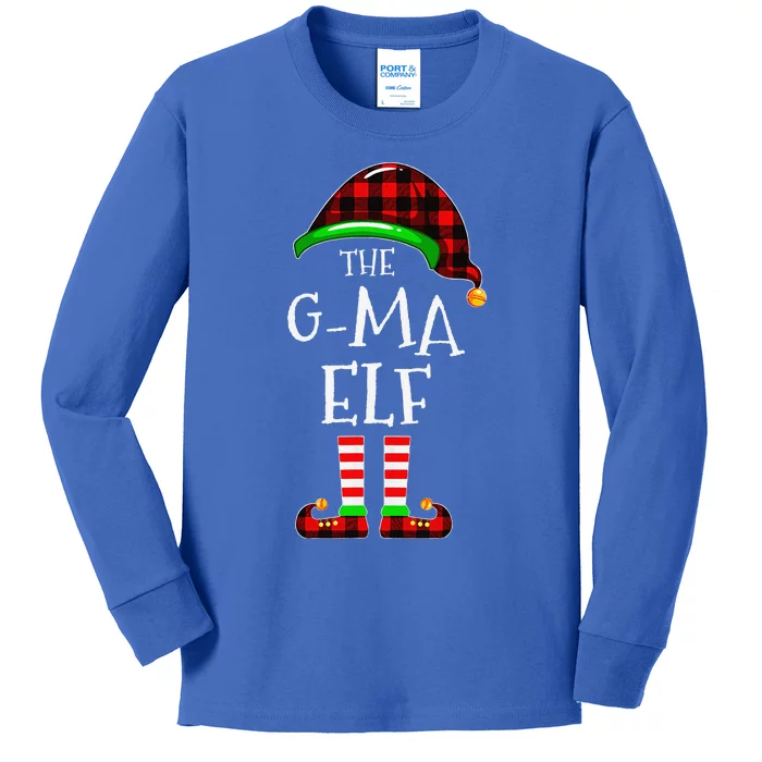 Gma Elf Buffalo Plaid Matching Family Christmas Pajama Kids Long Sleeve Shirt