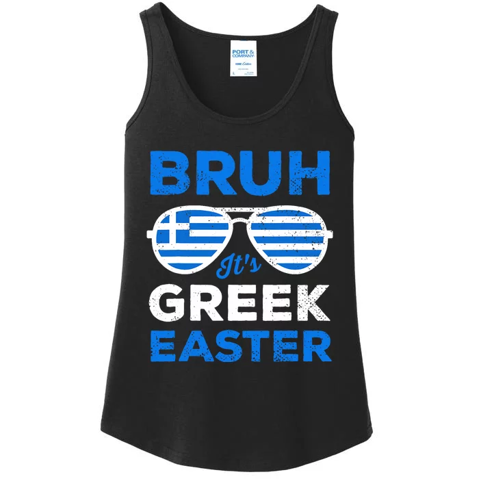 Greek Easter Bruh Funny Retro Sunglasses Greek Easter Ladies Essential Tank