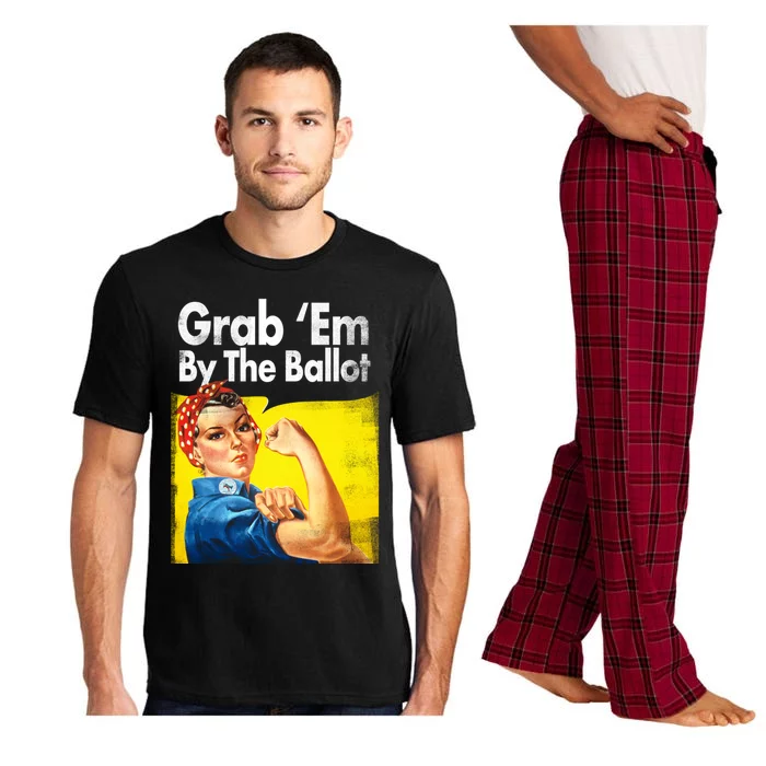 Grab Em By The Ballot Rosie The Riveter 2020 Liberal Voter Funny Gift Pajama Set