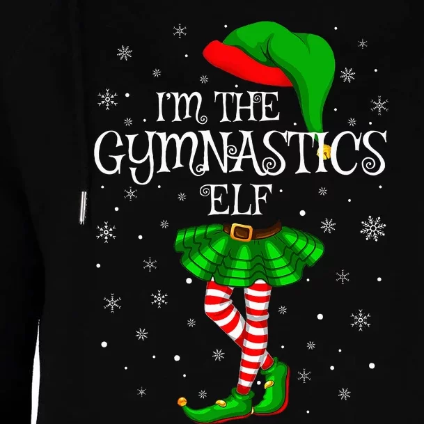 Gymnastics Elf Christmas Matching Family Elf Womens Funnel Neck Pullover Hood