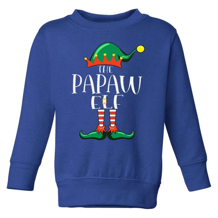 Grandpa Elf Christmas Pajamas Family The PAPAW Elf Toddler Sweatshirt