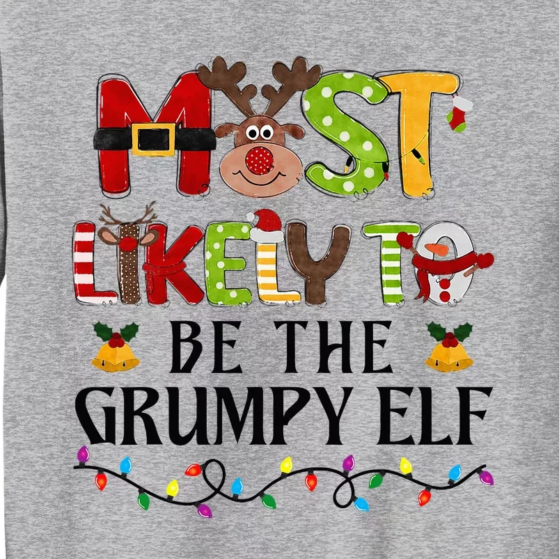 Grumpy Elf Christmas Family Matching Set Tall Sweatshirt