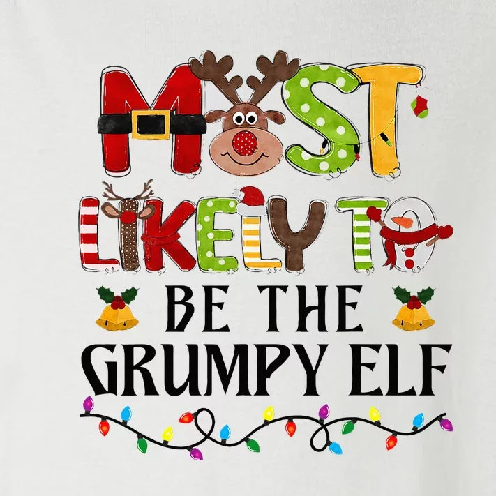 Grumpy Elf Christmas Family Matching Set Toddler Long Sleeve Shirt