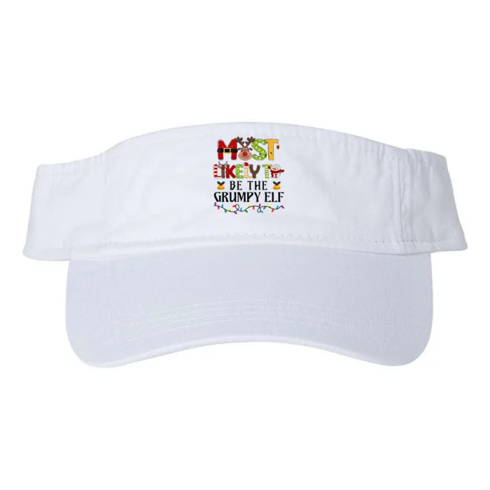 Grumpy Elf Christmas Family Matching Set Valucap Bio-Washed Visor