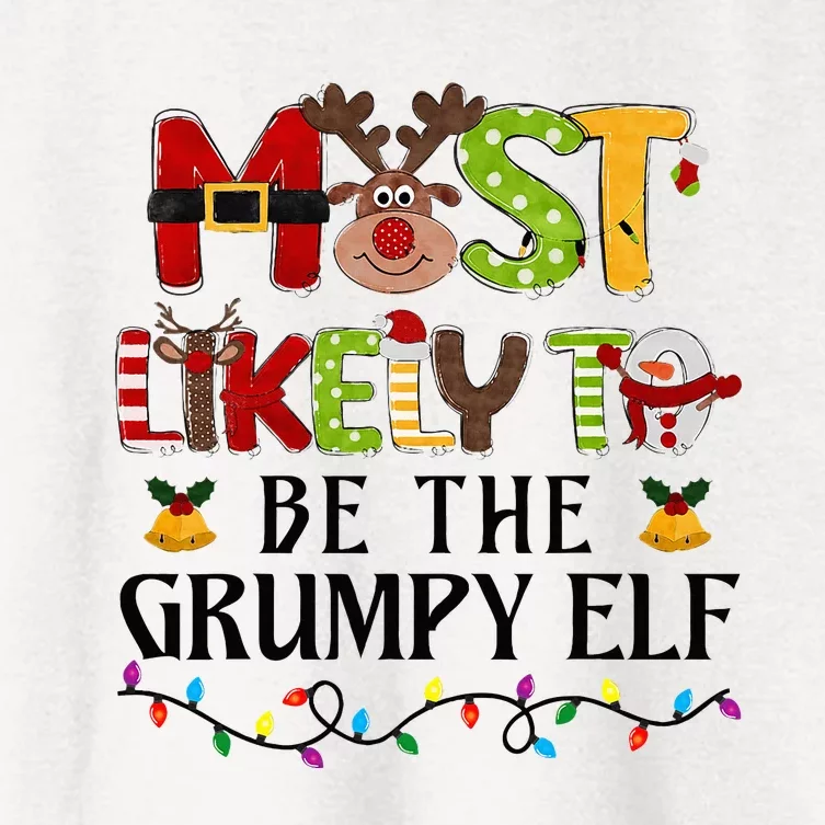 Grumpy Elf Christmas Family Matching Set Women's Crop Top Tee