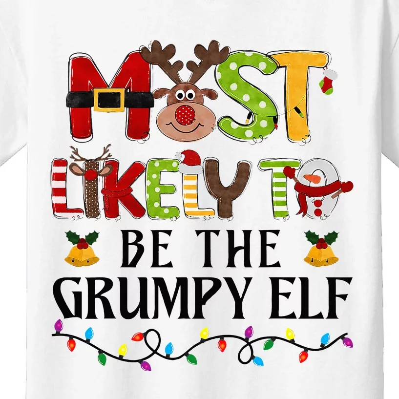 Grumpy Elf Christmas Family Matching Set Kids T-Shirt