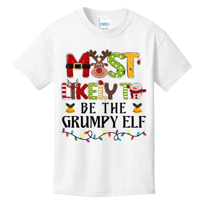 Grumpy Elf Christmas Family Matching Set Kids T-Shirt