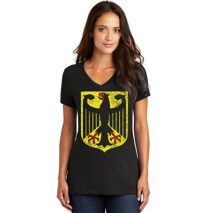 GERMAN EAGLE COAT OF ARMS GERMANY FLAG Women's V-Neck T-Shirt