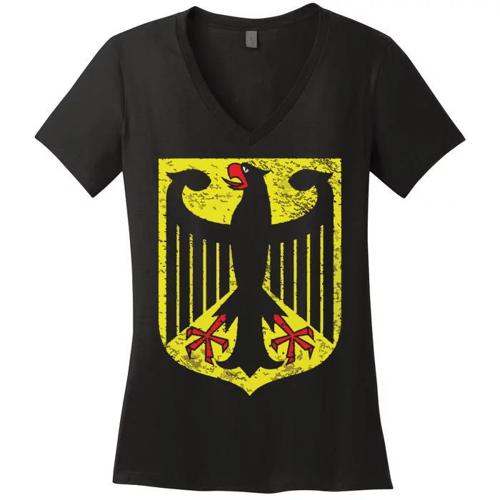 GERMAN EAGLE COAT OF ARMS GERMANY FLAG Women's V-Neck T-Shirt