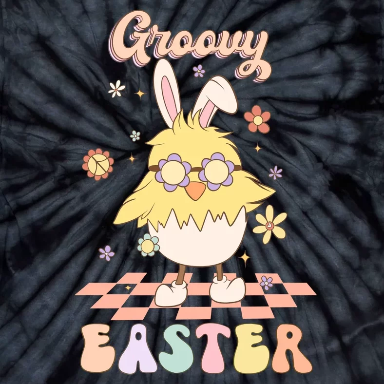 Groovy Easter Chicken Easter Cute Tie-Dye T-Shirt