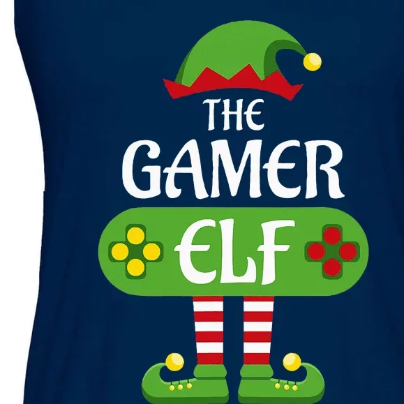 Gamer Elf Christmas Matching Group Family Ladies Essential Flowy Tank