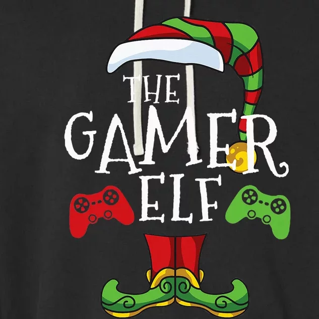 Gamer Elf Christmas Family Matching Funny IM The Gaming Elf Garment-Dyed Fleece Hoodie