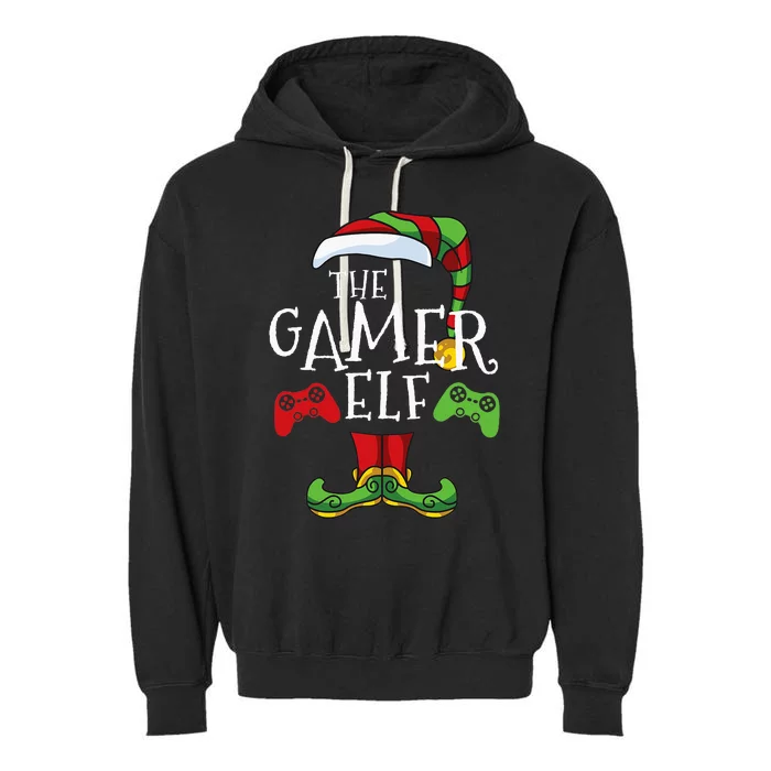 Gamer Elf Christmas Family Matching Funny IM The Gaming Elf Garment-Dyed Fleece Hoodie