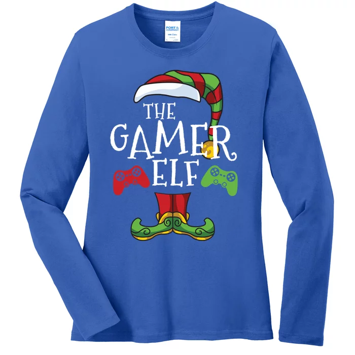 Gamer Elf Christmas Family Matching Funny IM The Gaming Elf Gift Ladies Long Sleeve Shirt