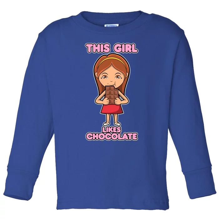 Girl Eating Chocolate Funny Chocolate Chocolatier Meaningful Gift Toddler Long Sleeve Shirt